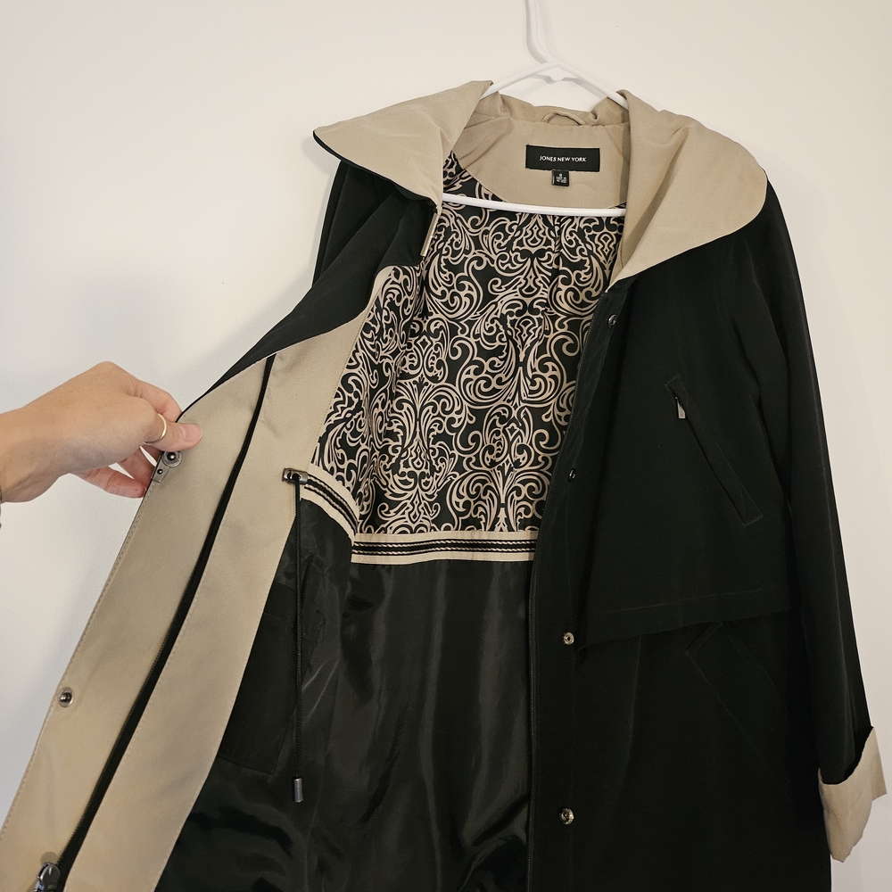 Jones New York Black and Cream Women's Coat - Picture 5 of 5